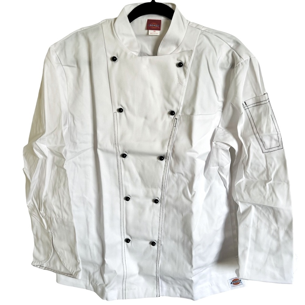 Men’s Dickies  EXC Chef Coats W/ Blk Top Stitch